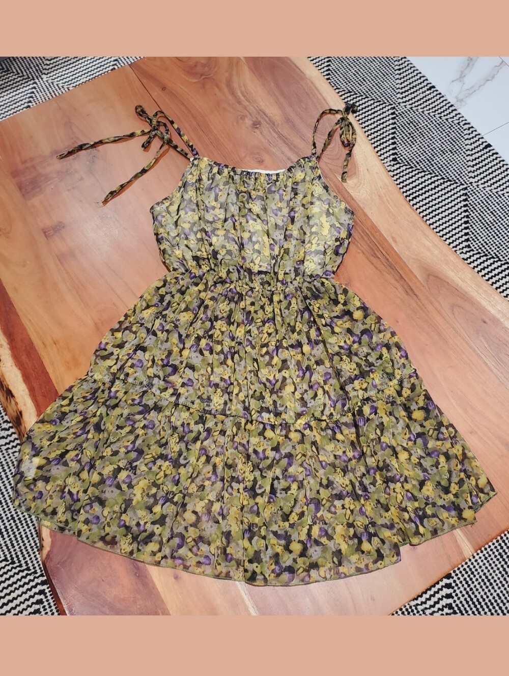 Vintage Costa Blanca Fairycore Pleated Mesh Dress